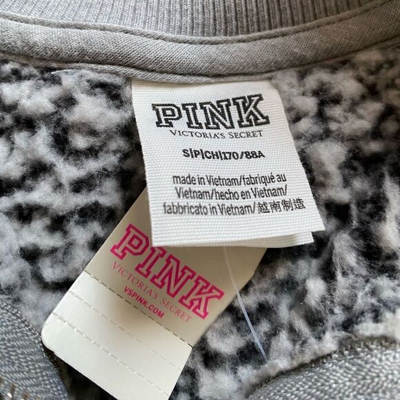 Victoria’s Secret PINK Pullover Sherpa Quarter Zip Top Crop New Women Size Small - Picture 7 of 7